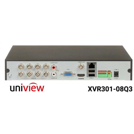 8 (+4)  channel video recorder XVR301-08Q3 Uniview