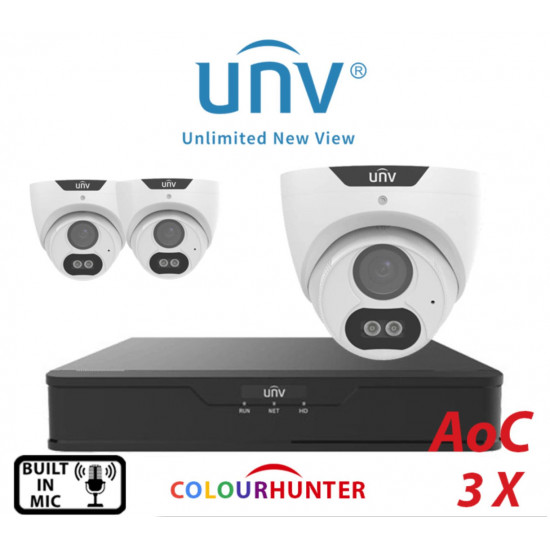 Uniview 3 camera video surveillance kit