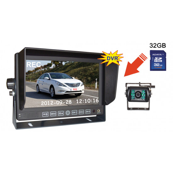 Backup rear view system kit "RI-708DVR" (7" monitor + camera + 15m cable)