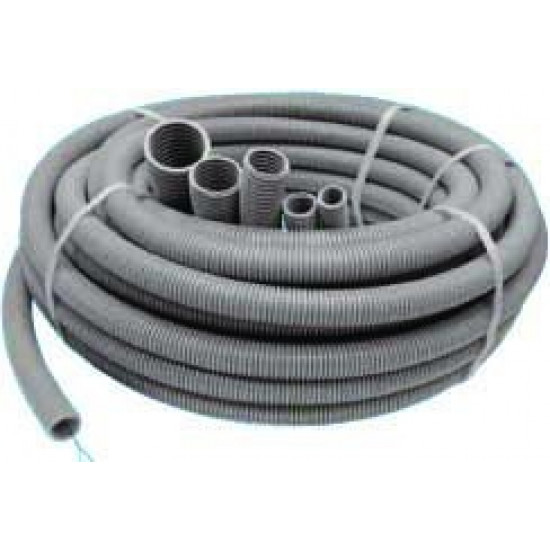 Corrugated pipe with bushing 25mm Gray