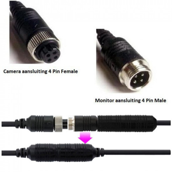 5 meters 4 pin cable for rear view cameras