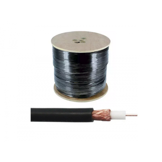 Коаксиальный кабель для систем видеонаблюдения RG-59 черный